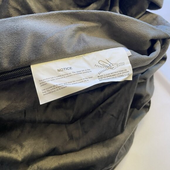 GT Ventures Gray 4’ Round Beanbag Cover 5DM-CF004 - Picture 6 of 11